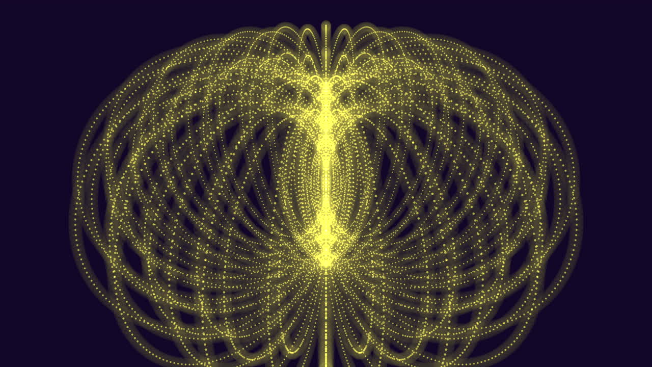 cerchi dorati luminosi formano il contorno di una testa umana