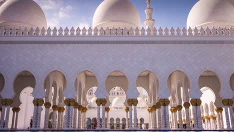 summer light abu dhabi great mosque fountain front facade 4k timelapse uae