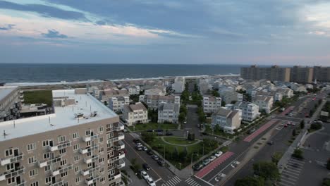 an aerial view over a strip mall roof in arverne, ny