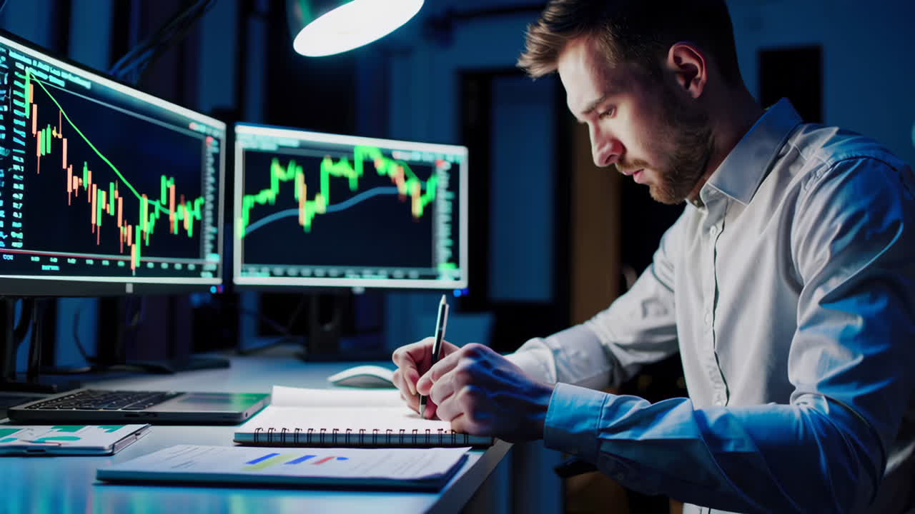 Night Work of a Stock Market Trader