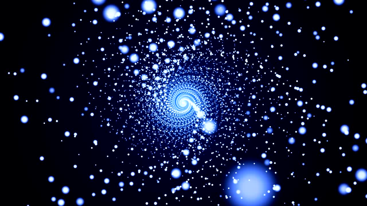 fondo abstracto con partículas espirales y llamaradas