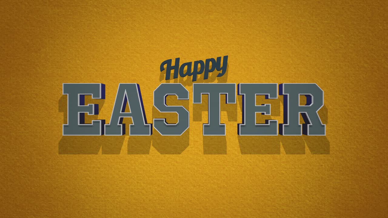 Testo Buona Pasqua retrò su texture vintage gialla in stile anni '80