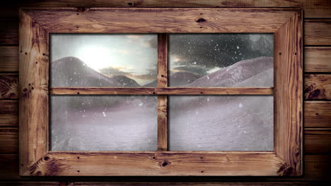 winter scenery seen through window