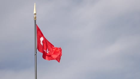 turkish flag waving in the wind