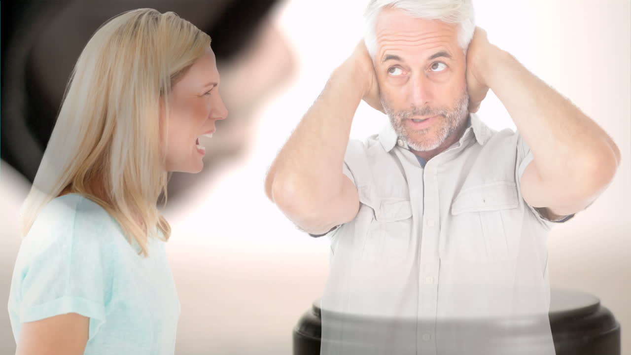 compuesto digital de una pareja peleando 4k