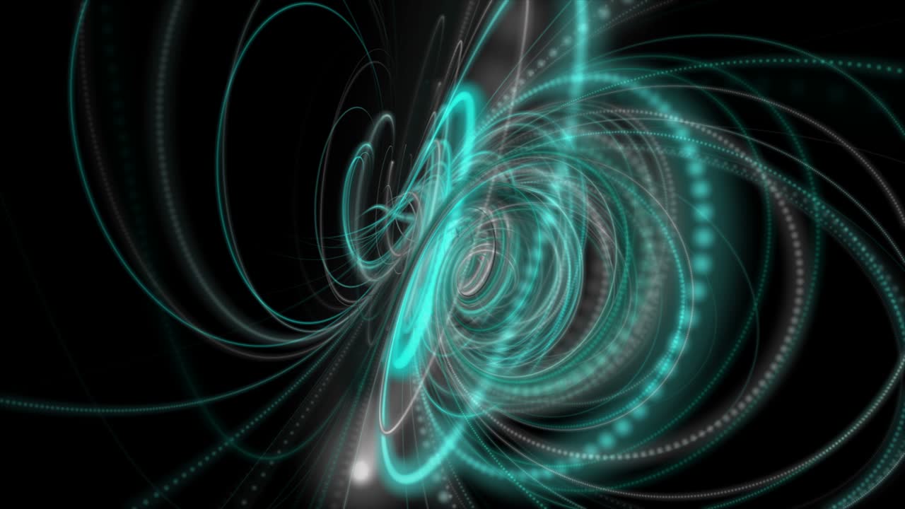 천천히 움직이는 입자 줄무 객체와 함께 미래 애니메이션, 4096x2304 루프 4k