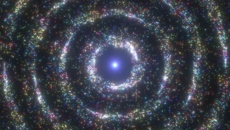 rainbow sparkle light dust shining star particle circle ring glitter - 4k seamless vj loop motion background animation