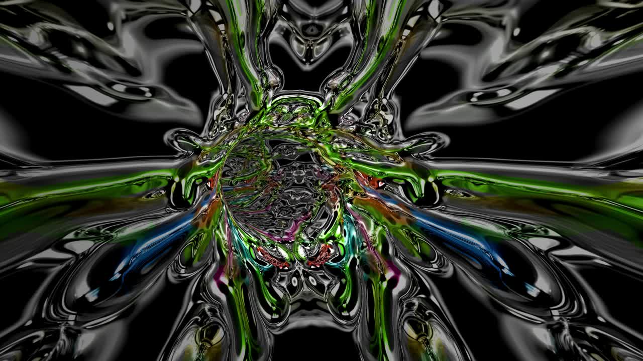 Liquid metal tunnel backdrop loop.
