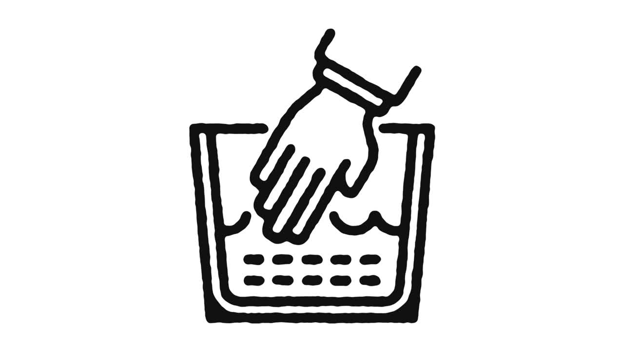 세탁 아이콘 애니메이션 영상 및 알파 채널