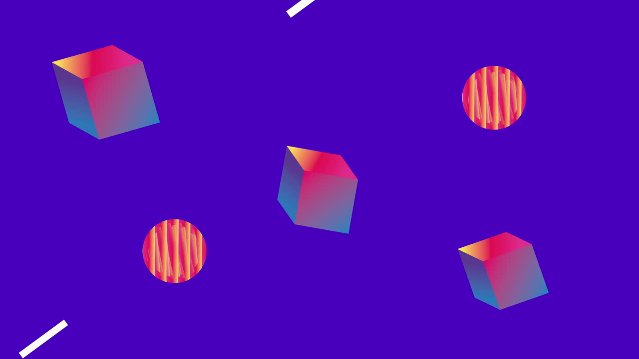 colores y figuras geométricas en animación de fondo púrpura