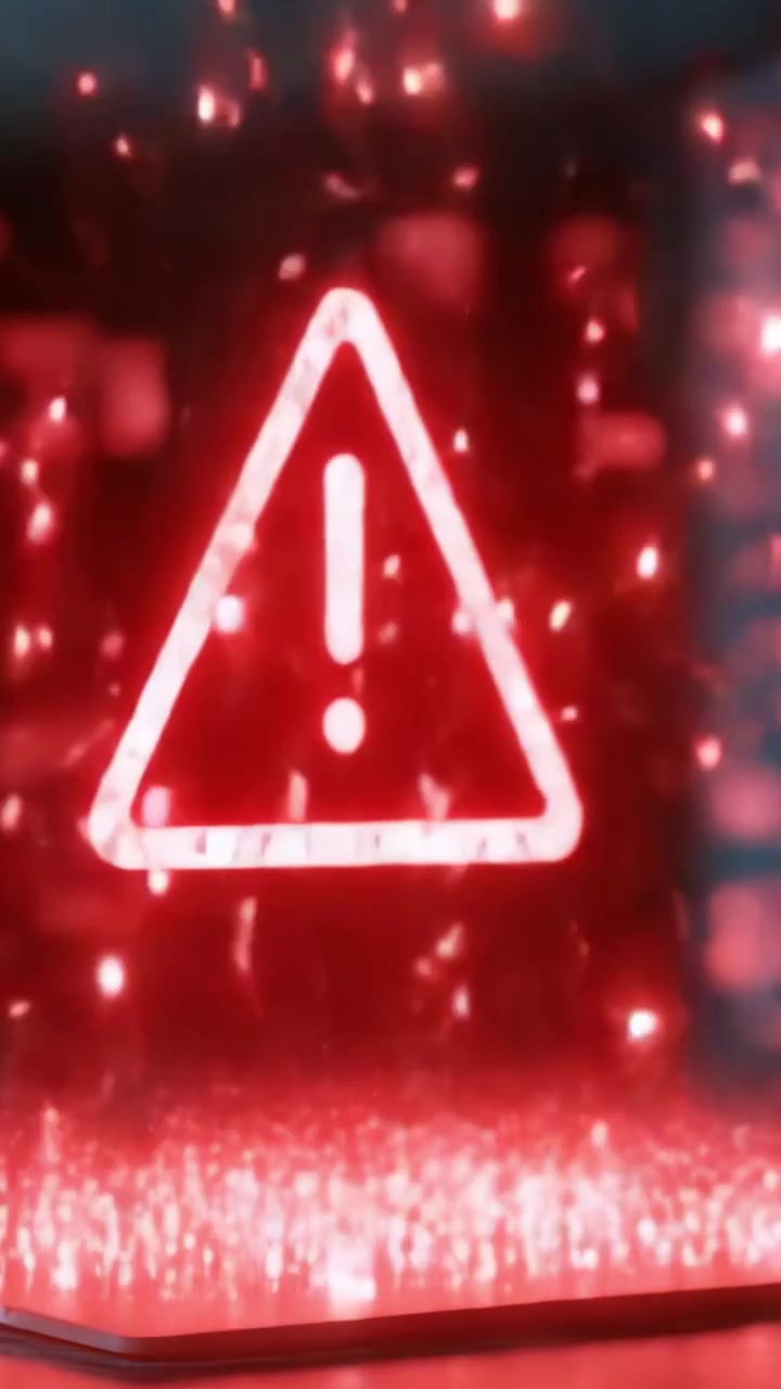 A Suspenseful Warning Ignited by Illumination: A Visual Representation of Alertness and Urgency, Capturing the Deep Red Glow of a Cautionary Signal in a Digital Realm