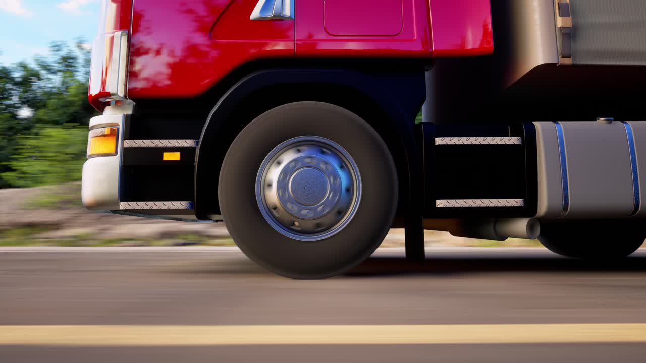 도로에 달린  트럭, 화물 운송, 운송 방식, 트럭