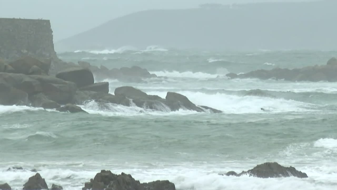 Stormy Coastline with Powerful Waves