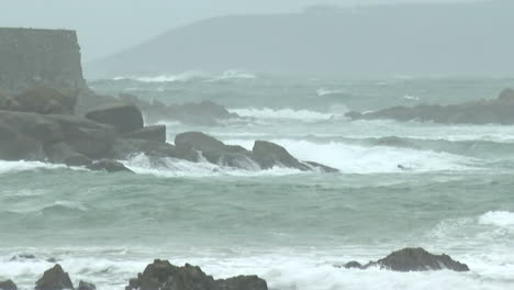stormy coastline with powerful waves