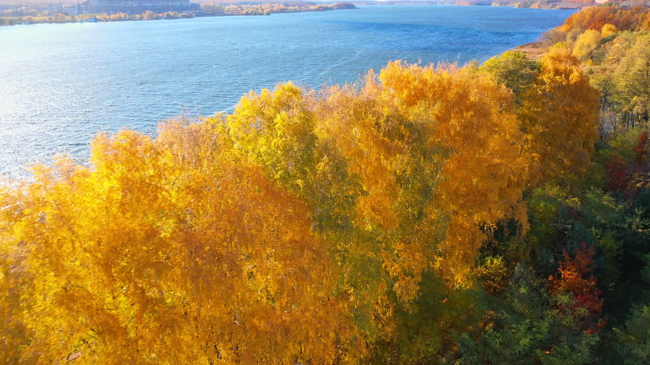 Outdoor water scenery nature of autumn. Natural beautiful lake landscapes.