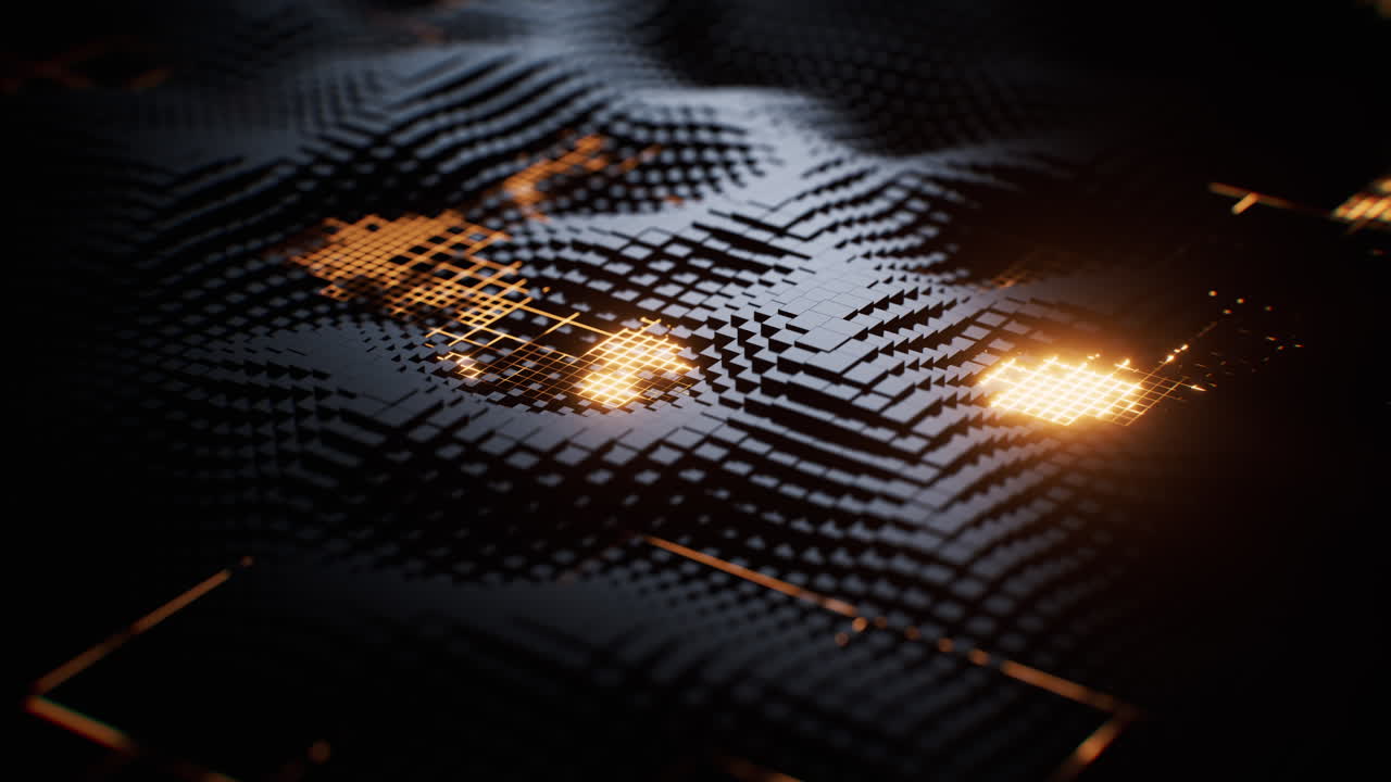 Sfondo astratto con pannelli cubici, rendering 3D