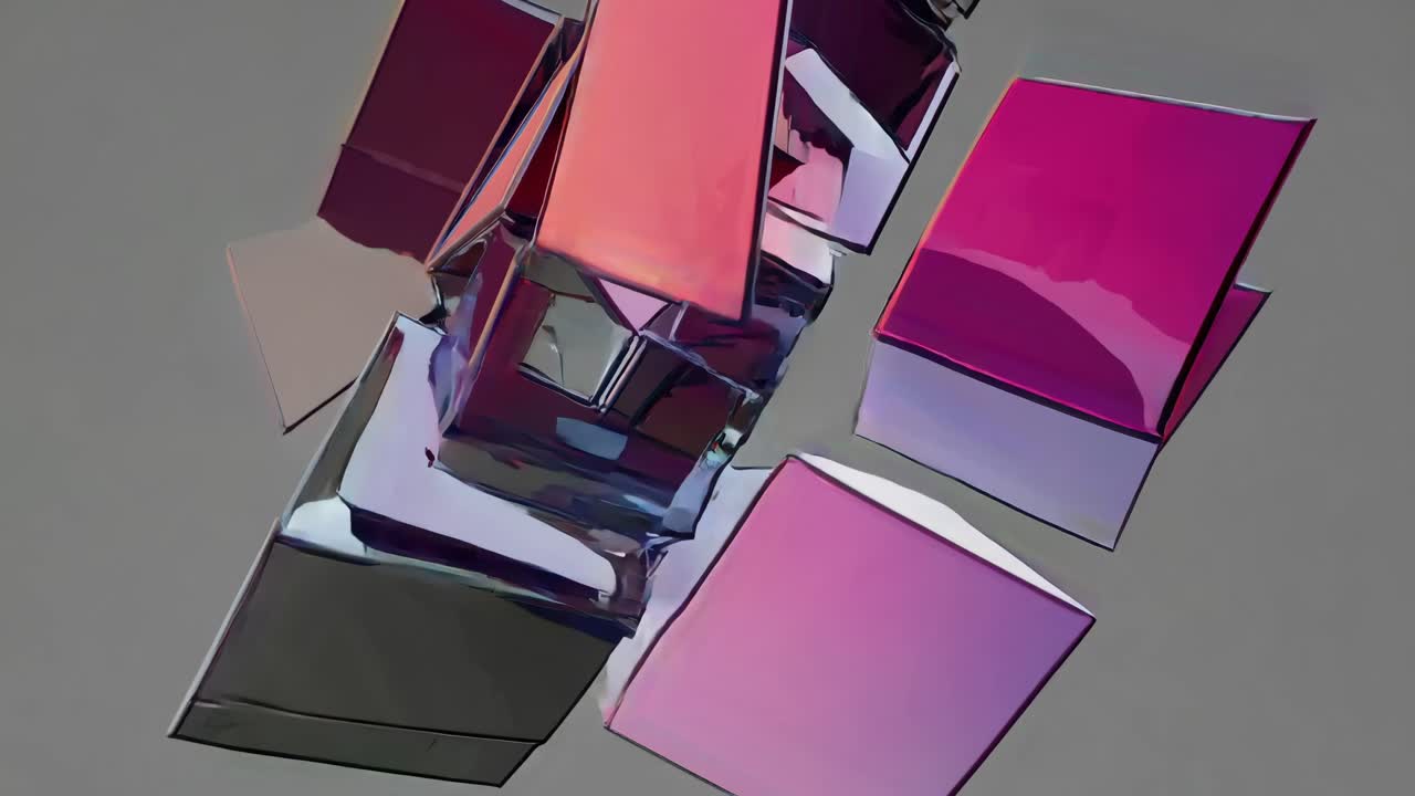 composición geométrica abstracta de cubos entrelazados