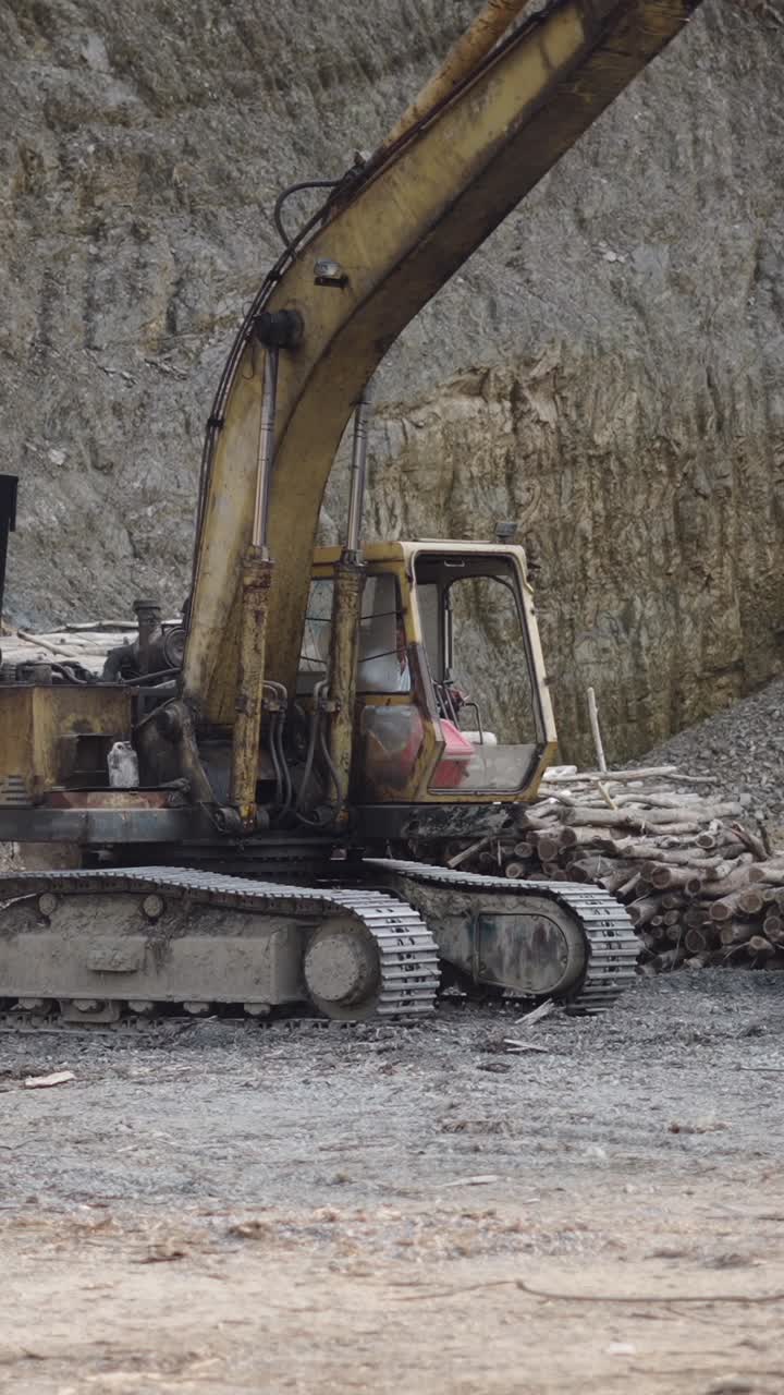 Excavator in a quarry