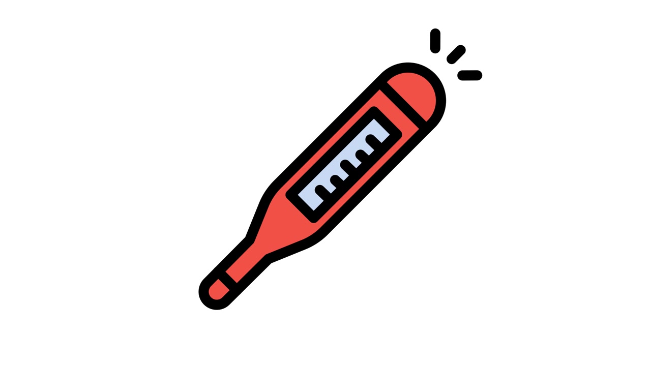 Animated Icon of a Digital Thermometer Measuring Temperature