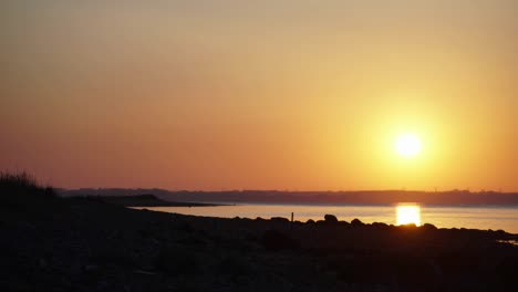 beautiful sunset over sea in the southern hemisphere