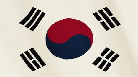 republic of korea flag waving animation. full screen. symbol of the country