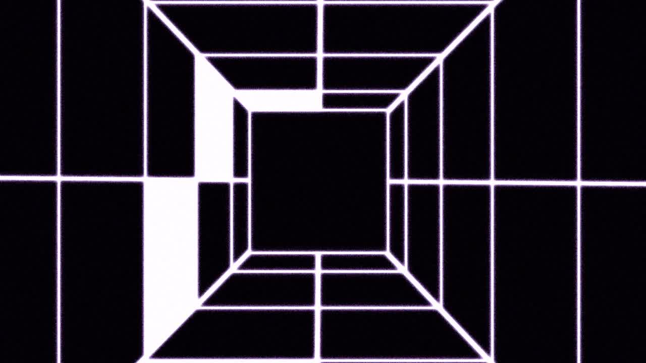 fondo de animación abstracta con vuelo en túnel futurista abstracto con luz de neón y ojo. diseño de movimiento 4k. túnel animado en blanco y negro. animación de bucle
