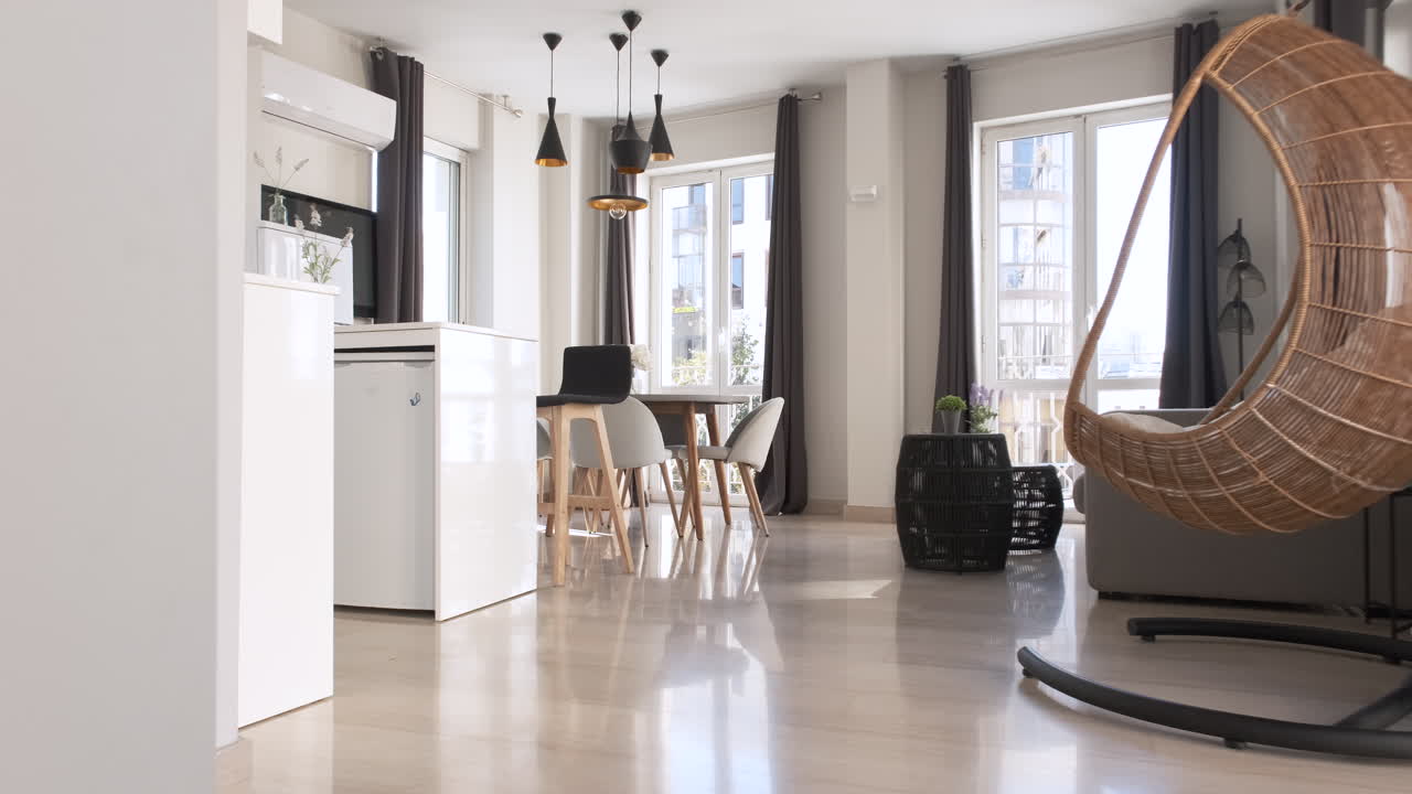 Stylish interior design of living room. Interior of apartment