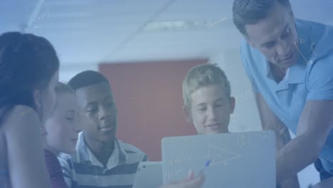animación de ecuaciones matemáticas sobre escolares usando computadoras portátiles