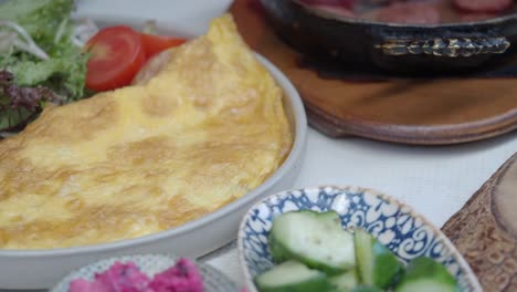 delicious omelette with salad