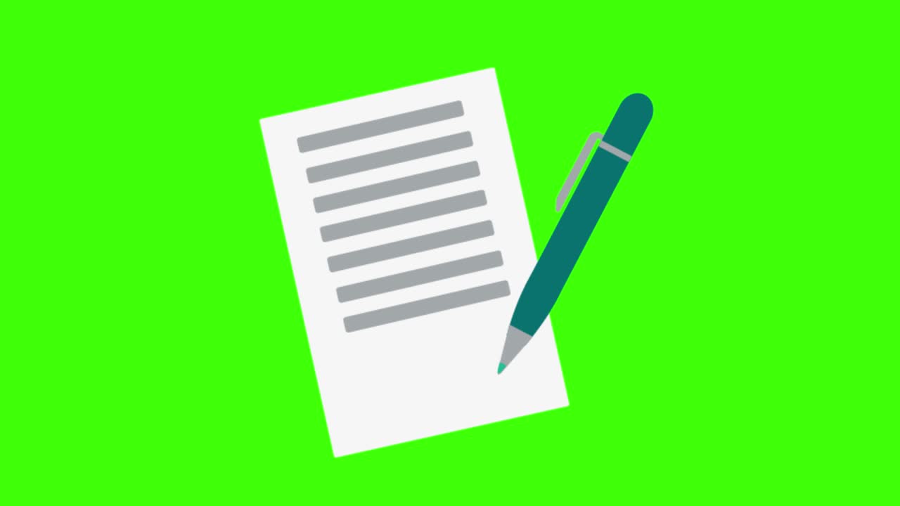 contrato para bienes raíces. icono abstracto aparece en la pantalla verde