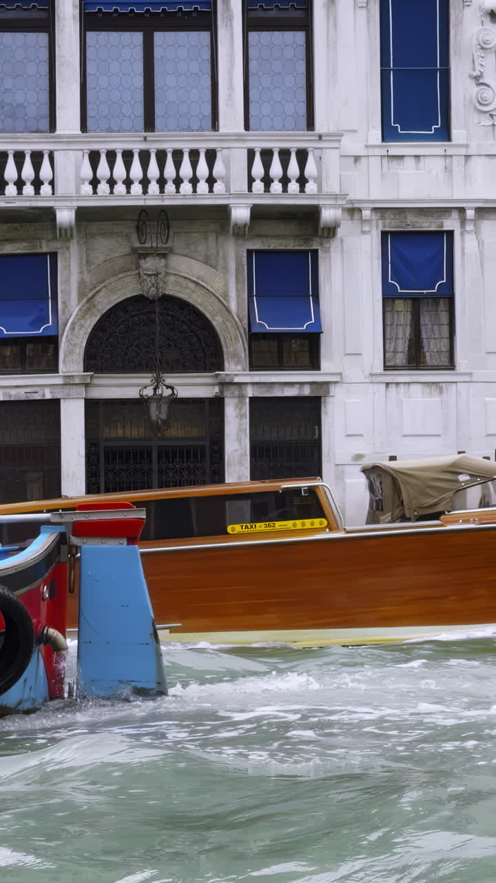 Venetian Canal Scene with Water Taxi