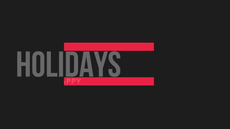 happy holidays text with red lines on modern black gradient