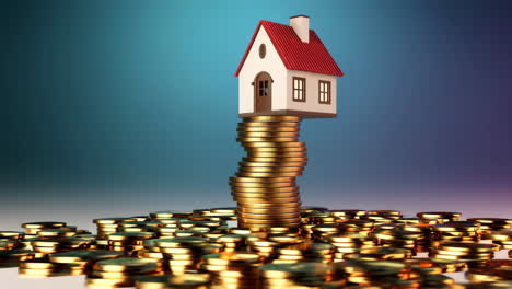 home on a stack of coins