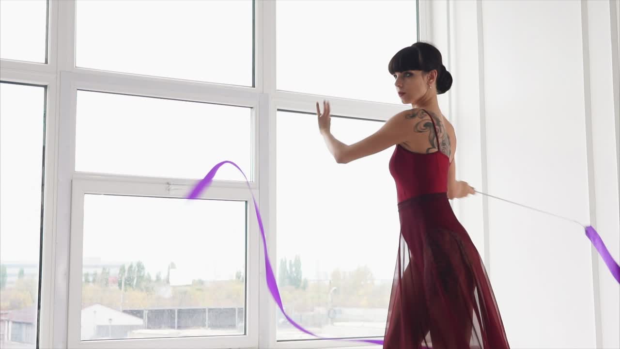 Woman Performing Ribbon Dance