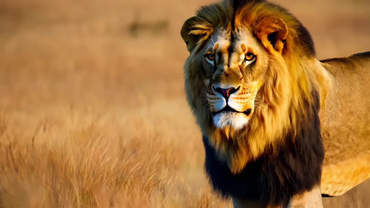 majestuoso león en la sabana africana