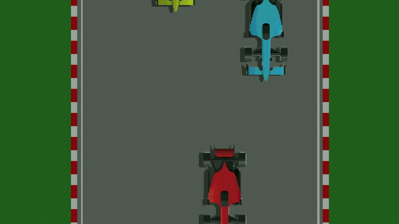 움직이는 거리에서 경주하는 자동차와 함께 비디오 게임 화면의 애니메이션