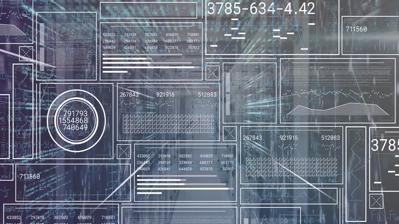 Animation of data processing over server room