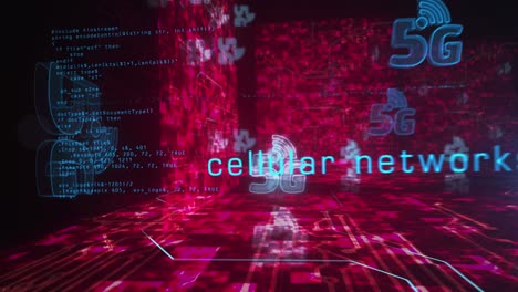 cyber security and digital network protection symbols loop concept