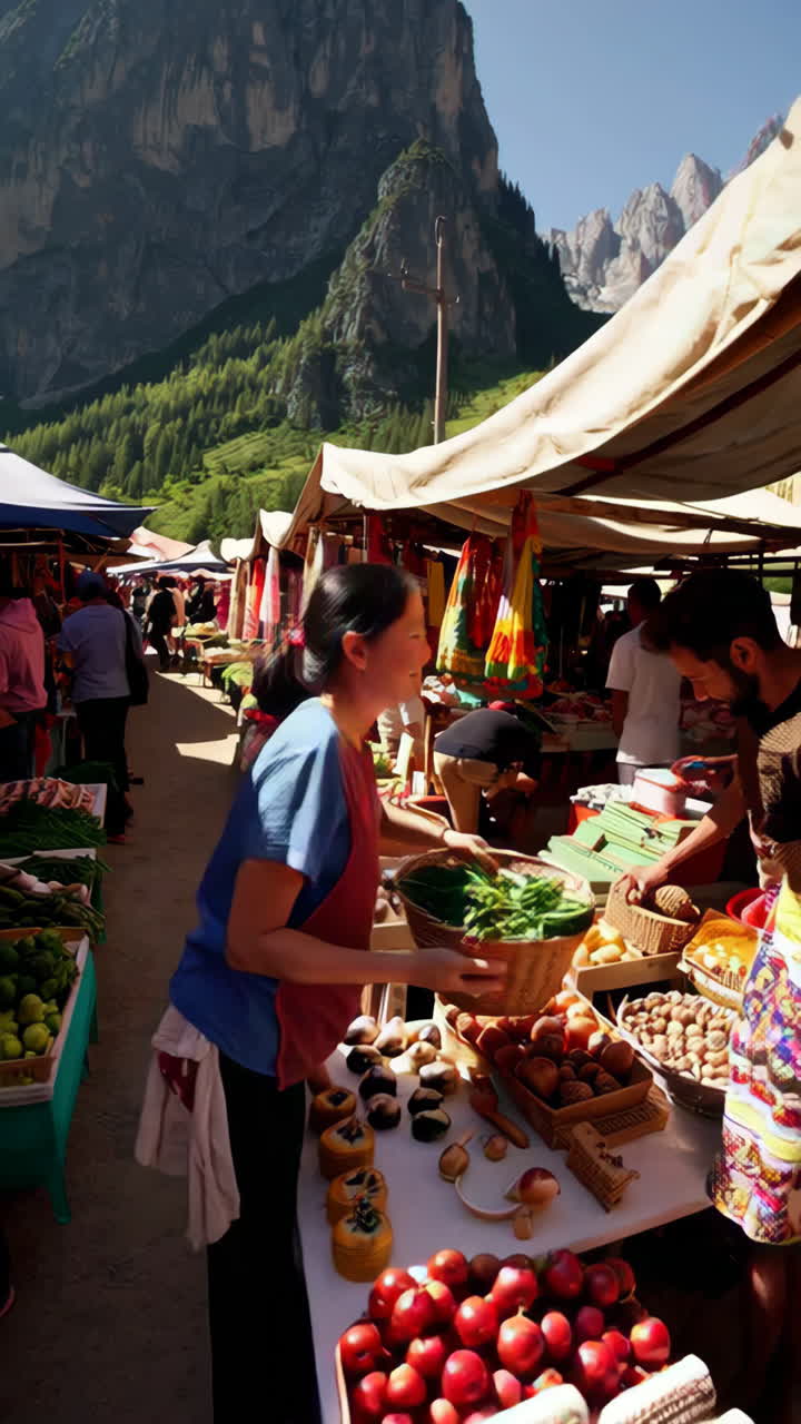 Mountain Market Scene