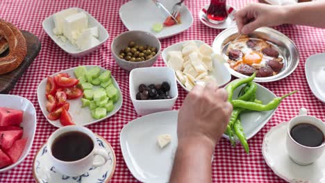 turkish breakfast table at home