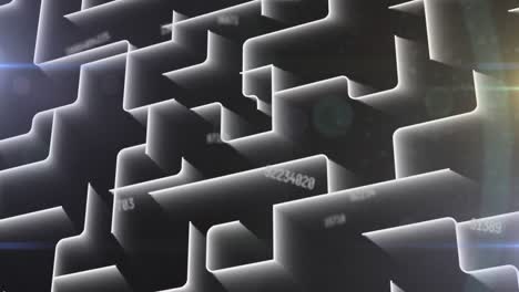 animación de números y rastros de luz sobre fondo negro