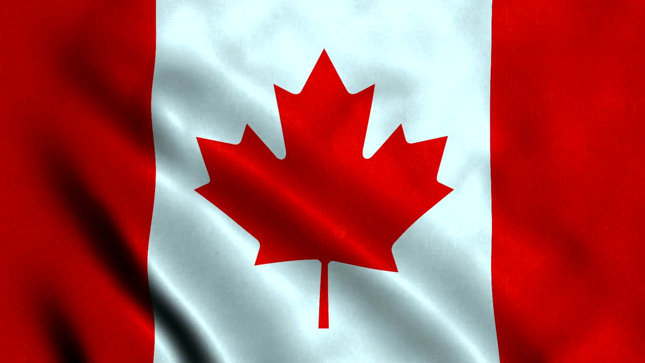 bandera de canadá con un bucle sin costuras de 4k