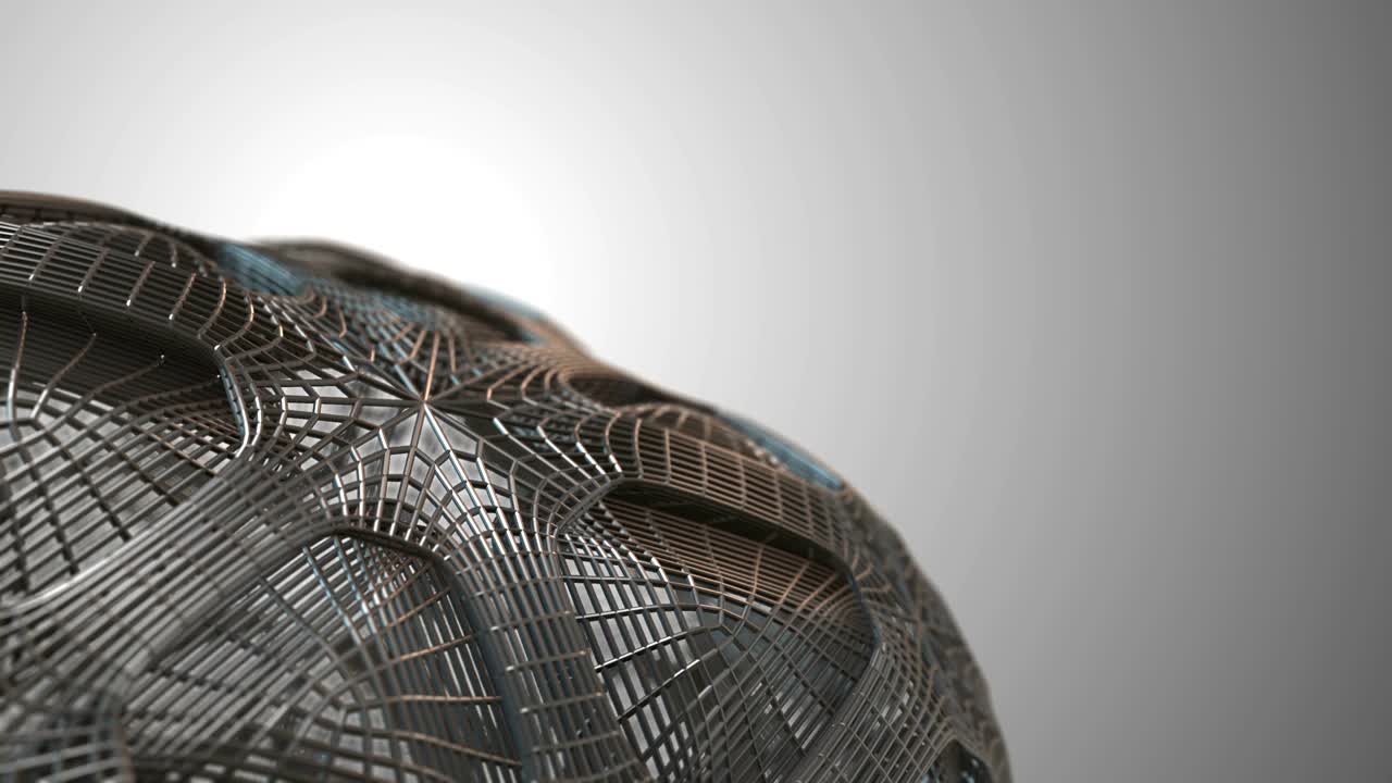 rotación de modelo 3d de alambre fractal abstracto. vídeo de bucle sin costuras de animación.