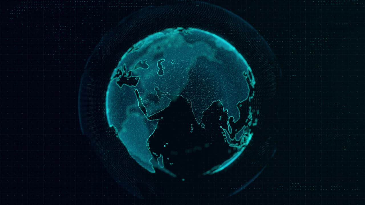 Viestintäteknologian globaali verkosto. Futuristinen globaali viestintäkonsepti.
