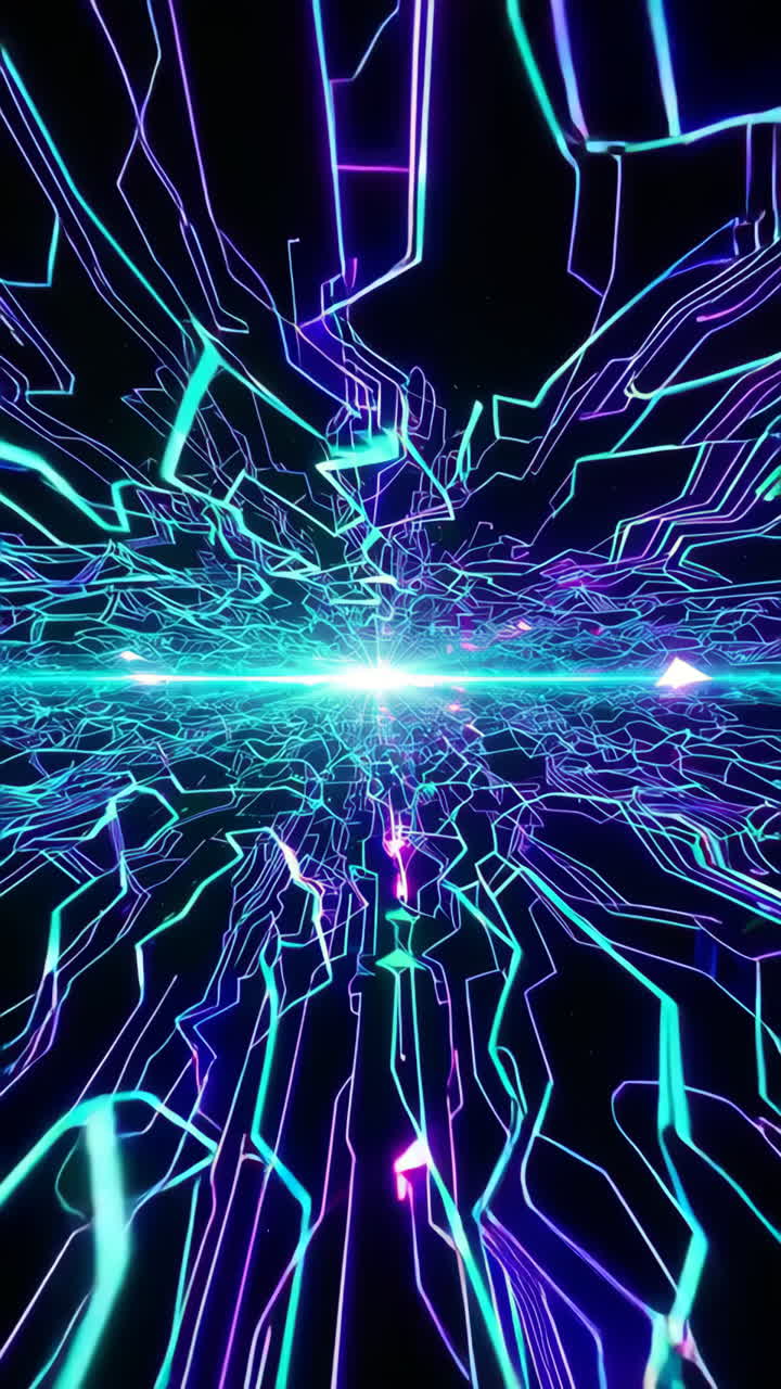 Futuristic Digital Circuit Network Tunnel