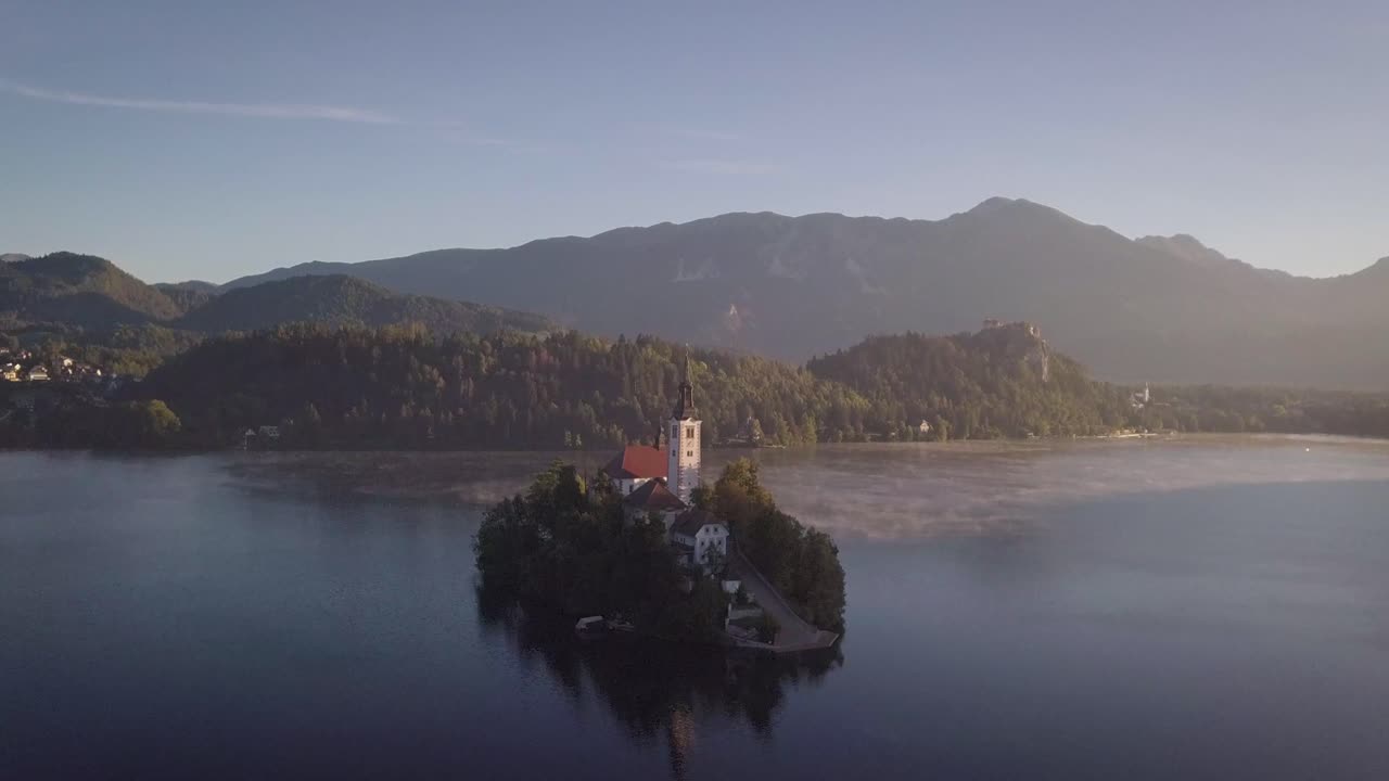 Widok z lotu ptaka na Jezioro Bled.