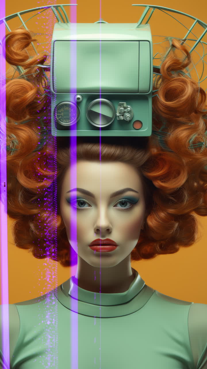 muñecas estatuas femeninas de porcelana con altavoces de audio y auriculares hechos con ai