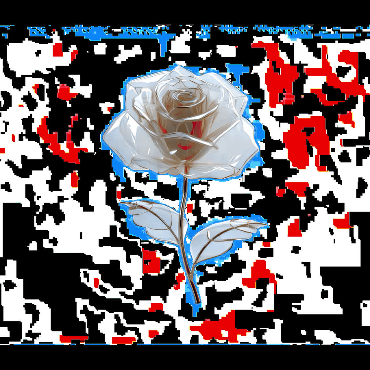 Elegant translucent rose design animation isolated asset, transparent 4K video, alpha channel