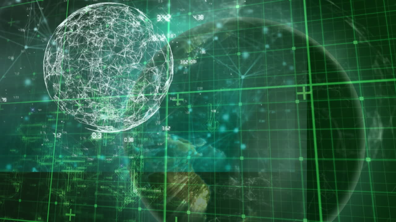 animación del procesamiento de datos en todo el mundo