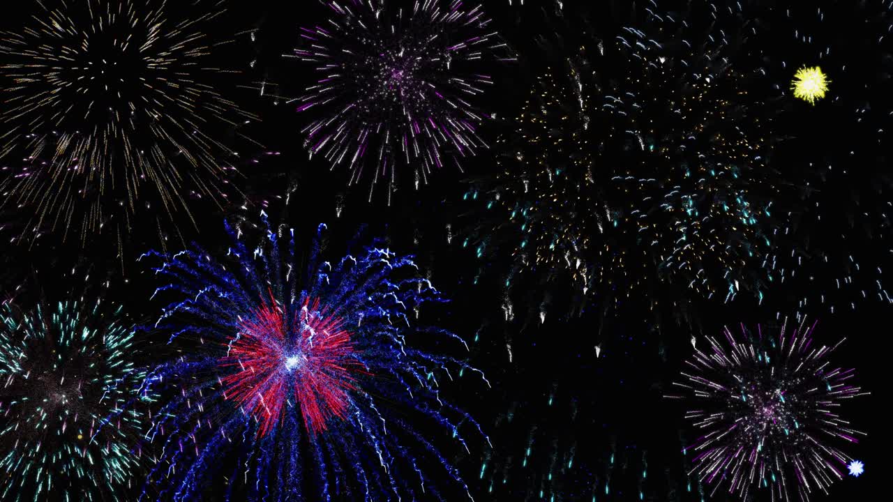 fuegos artificiales coloridos en el cielo nocturno